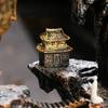 1pc, Zen Buddha Resin Ornament Landscape Waterfall Backflow Incense Burner Home Decor Censer Tea Pet (Without Incense)