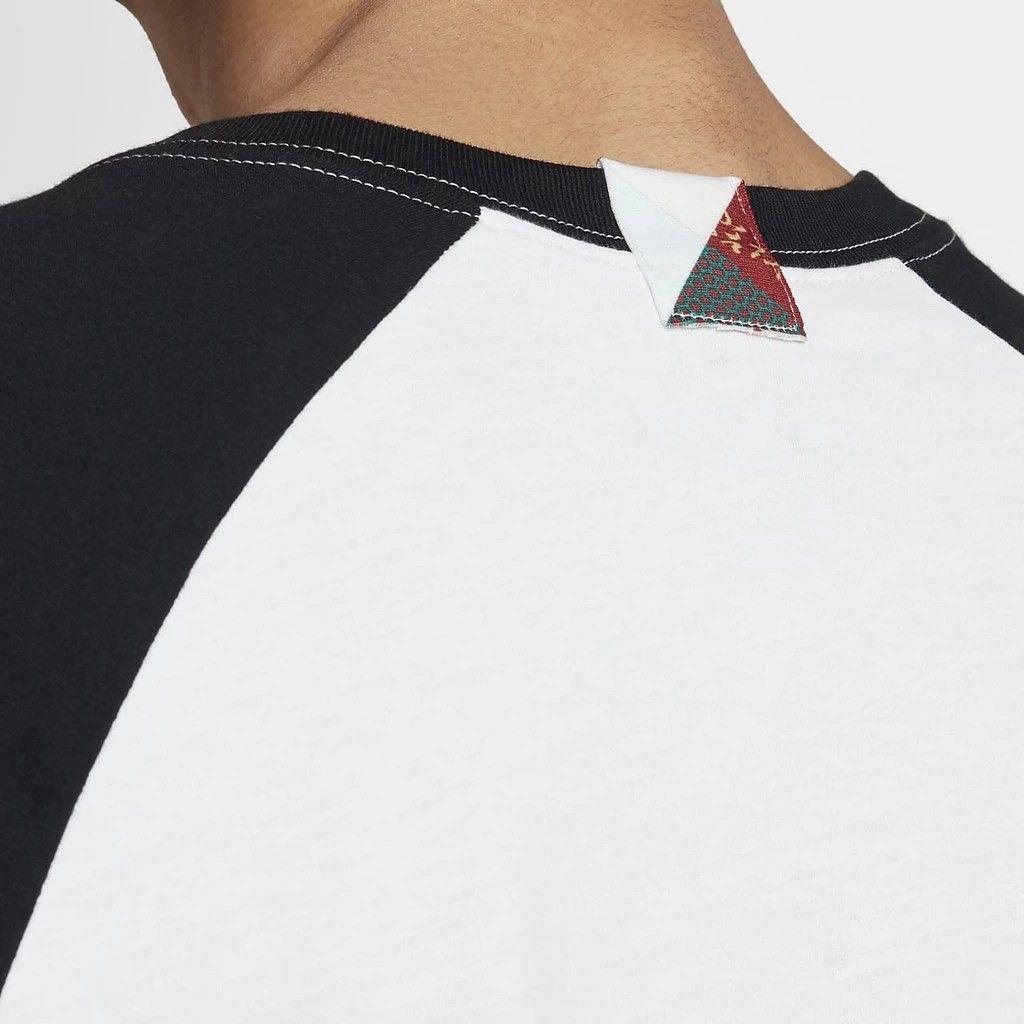 Jordan Color-Block Three-Quarter Sleeve T-Shirt Men Tops Black White CD9053-100