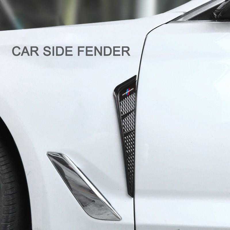 ZFAL7 2pc Car Side Fender Spoiler Side Gills Air Vent Decal Side Wing Sticker For BMW E36 E87 E61 3 5 7 Series E91 E30 E83 E46 E90 E39
