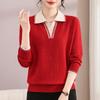 Middle-Aged & Elderly Women's 2025 A/W Lapel Knitted Pullover Top