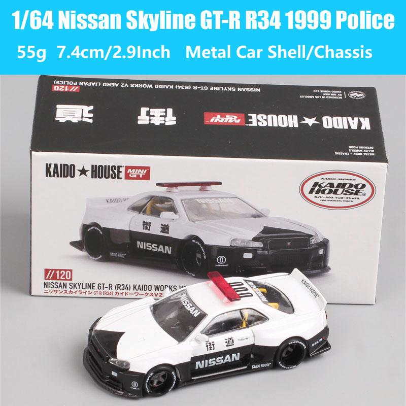 MiniGT 1/64 Scale Nissan Skyline GTR Racing Z Honda Civic Cadillac V 911 GT3 McLaren Datsun 510 Pickup Truck Car Model Toy