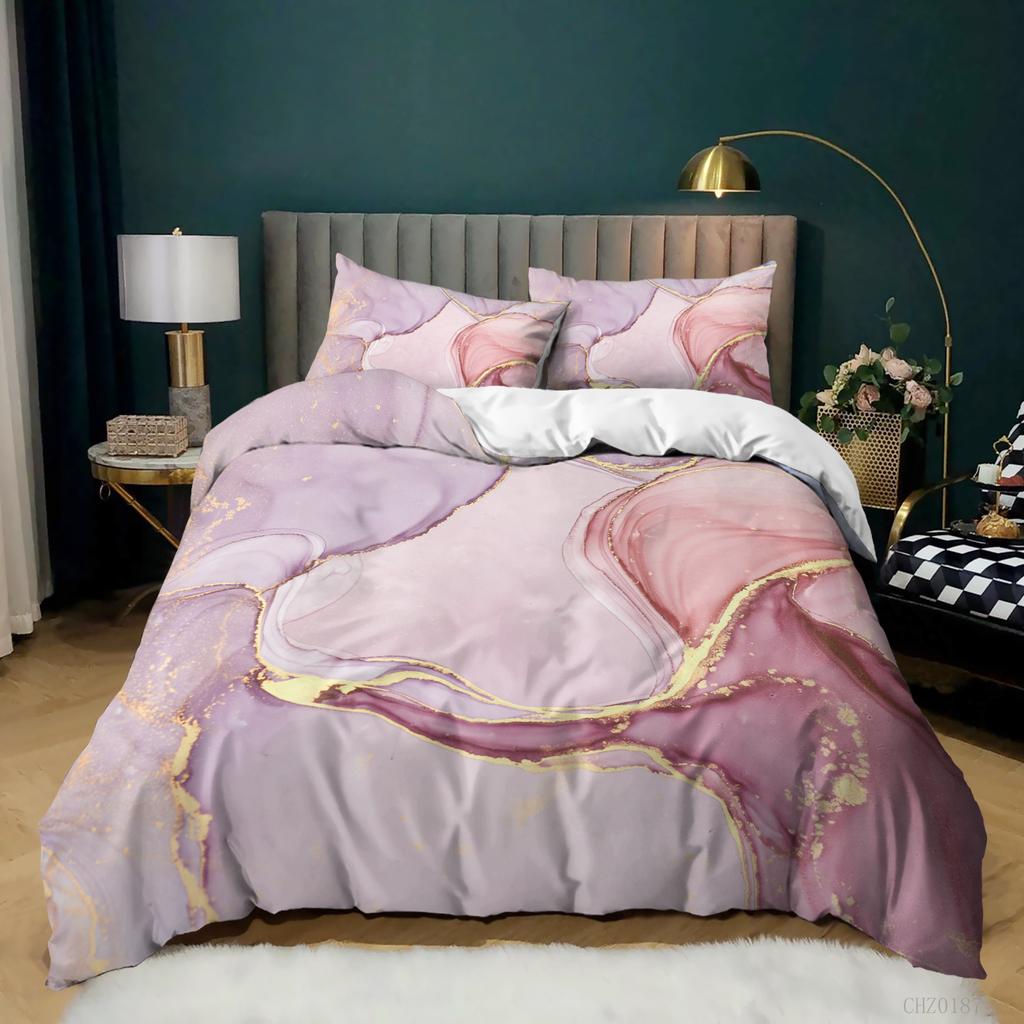 Home Textile Marble Texture Three-Piece Gradual Change Quilt Cover Digital Printing Bedding Batch