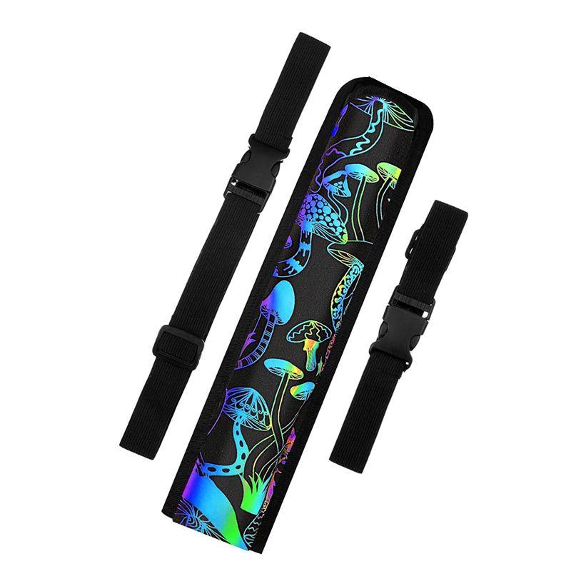 M-Modern-Summer Carnival Fan Leather Case Bag Fan Holder Folding Hand Fan Bag, Folding Fan Cover Belt, Party