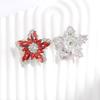 Christmas Star Stud Earrings Minimalist Colorful CZ Hoops Elegant Jewelry For Women