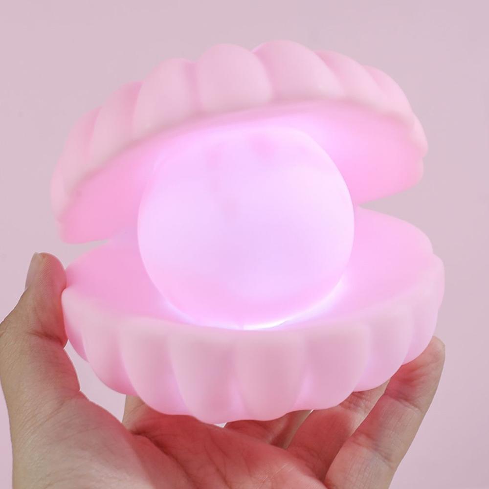 Neu Keramik Shell Perle LED Nachtlicht Streamer Fee Shell Nordic Nacht Lampe Nacht Wohnkultur Schlafzimmer Nacht