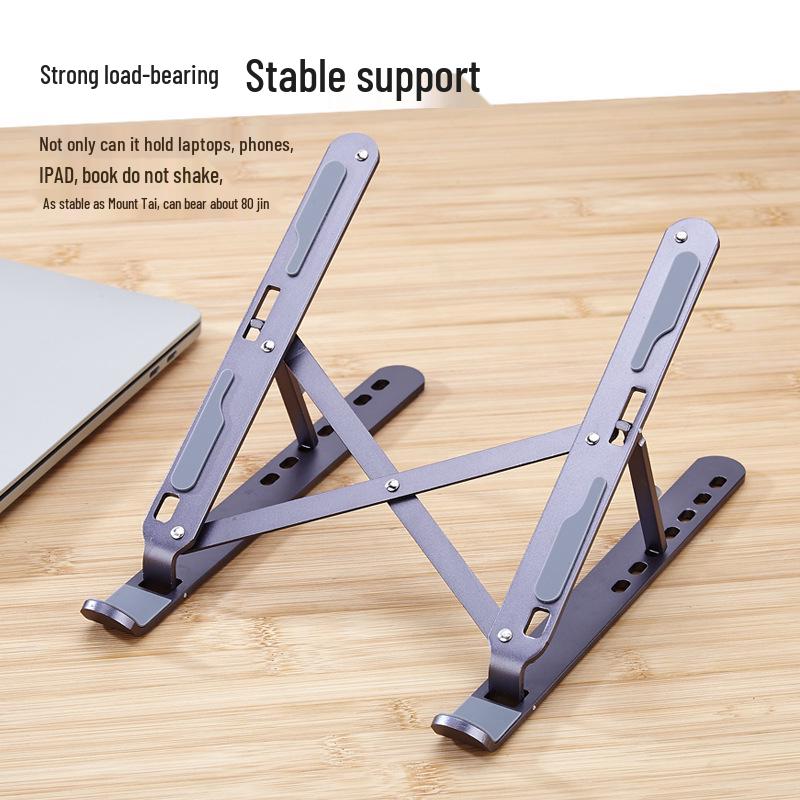 Aluminum Alloy Foldable Laptop Stand with Cooling and Storage