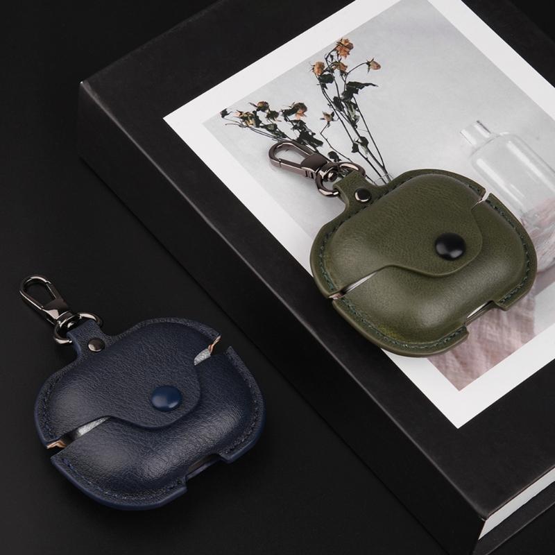 Upgrades Leather Clip Case with Carabiner Elegant Protective Leather Case Earbud Storage Case for Earbud Buds 3/3 