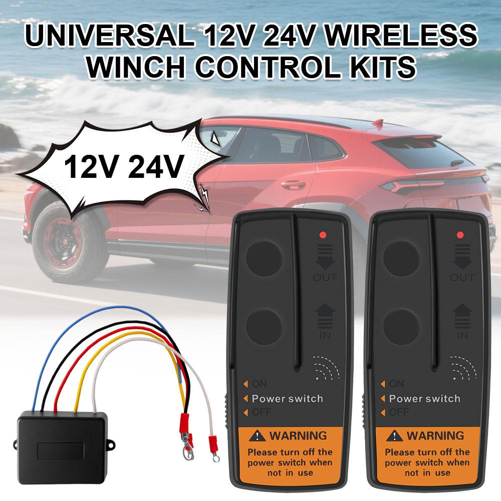 Wireless Remote Control Recovery Kit 2.4G 12V 24V Electric Winch Switch Controller for Jeep Off-road ATV Trailer 72W Universal