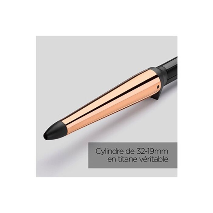 Babyliss Salon Brilliance Conical Curling Iron C458e Black and Rose Gold