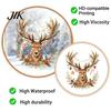 Glass Decoration Sticker Christmas Watercolor Reindeer Window Cling, Removable Reusable Elk Head Static Decorative Decals Decal, Animal for