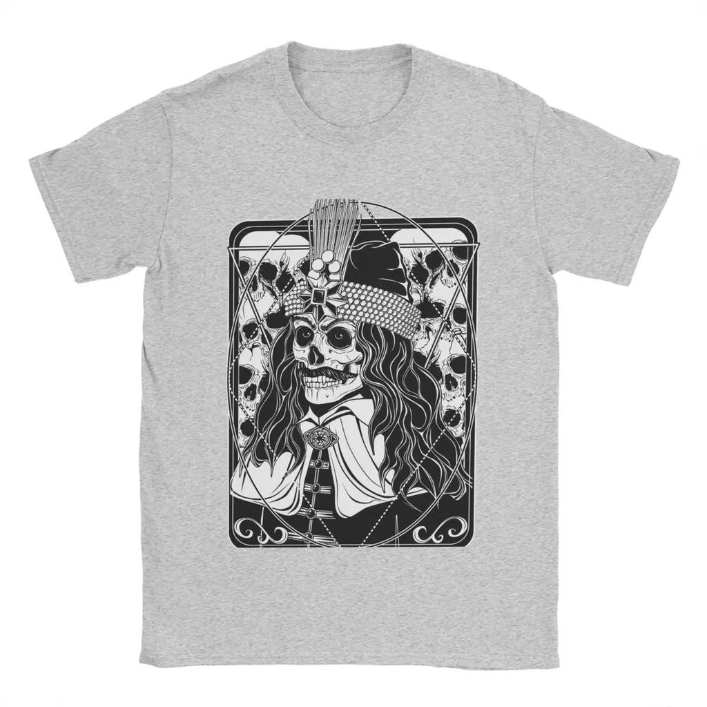 Men's T-Shirt Vlad Dracula A Skull Portrait Casual Pure Cotton Tee Shirt Short Sleeve T Shirts Crewneck Tops Graphic
