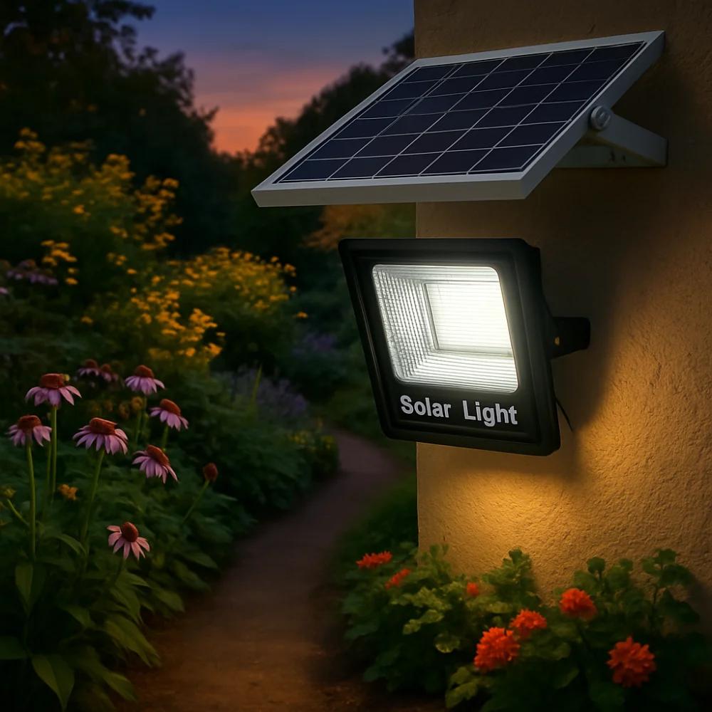 Solar Flood Light: 100W Waterproof LED High Brightness Spotlight with Remote for Yard