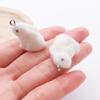 Flocked Resin Rabbit Pendant - Handmade 3D Small Animal Ornament for DIY or Phone Accessory