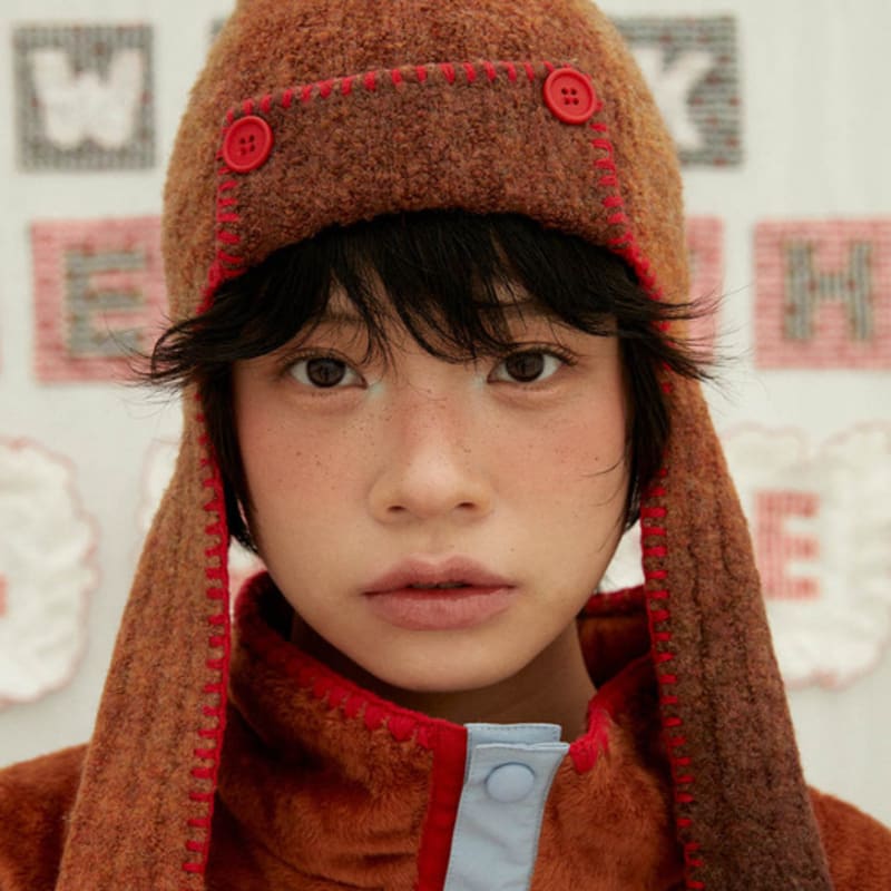 

doublequotes Scout Button Hat (Brown) one