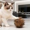 Balle Jouet Chat en Fausse Fourrure Douce Moelleuse Lavable Stimule l'Instinct de Chasse des Chats pour Chatons d'Intérieur Jeu Interactif Exercice