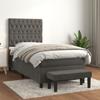 3137996 vidaXL Divan Bed and Mattress Dark Grey 90x190 Cm Velvet