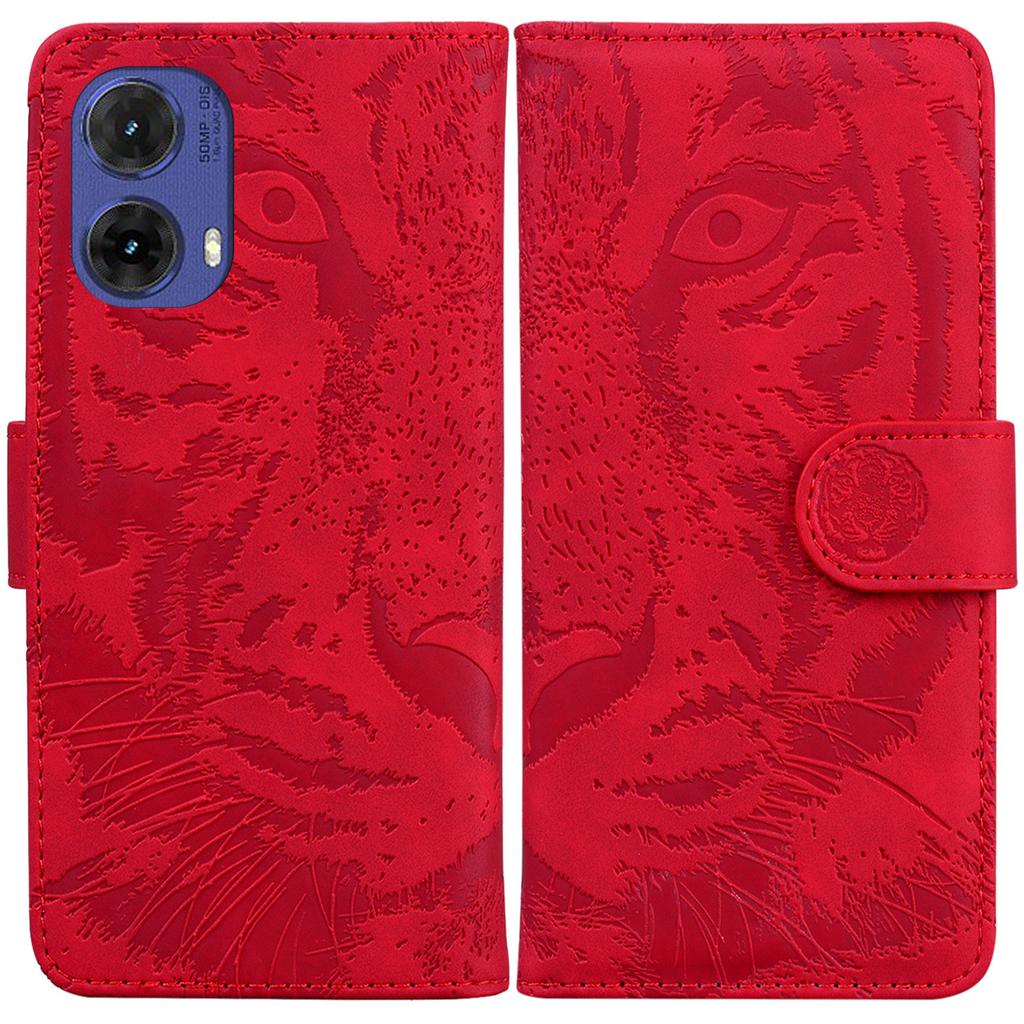 Etui-podstawka na telefon komórkowy Motorola Moto G85 5G/S50 Neo 5G z nadrukiem tygrysa, portfel ze skóry PU, pokrowiec na telefon