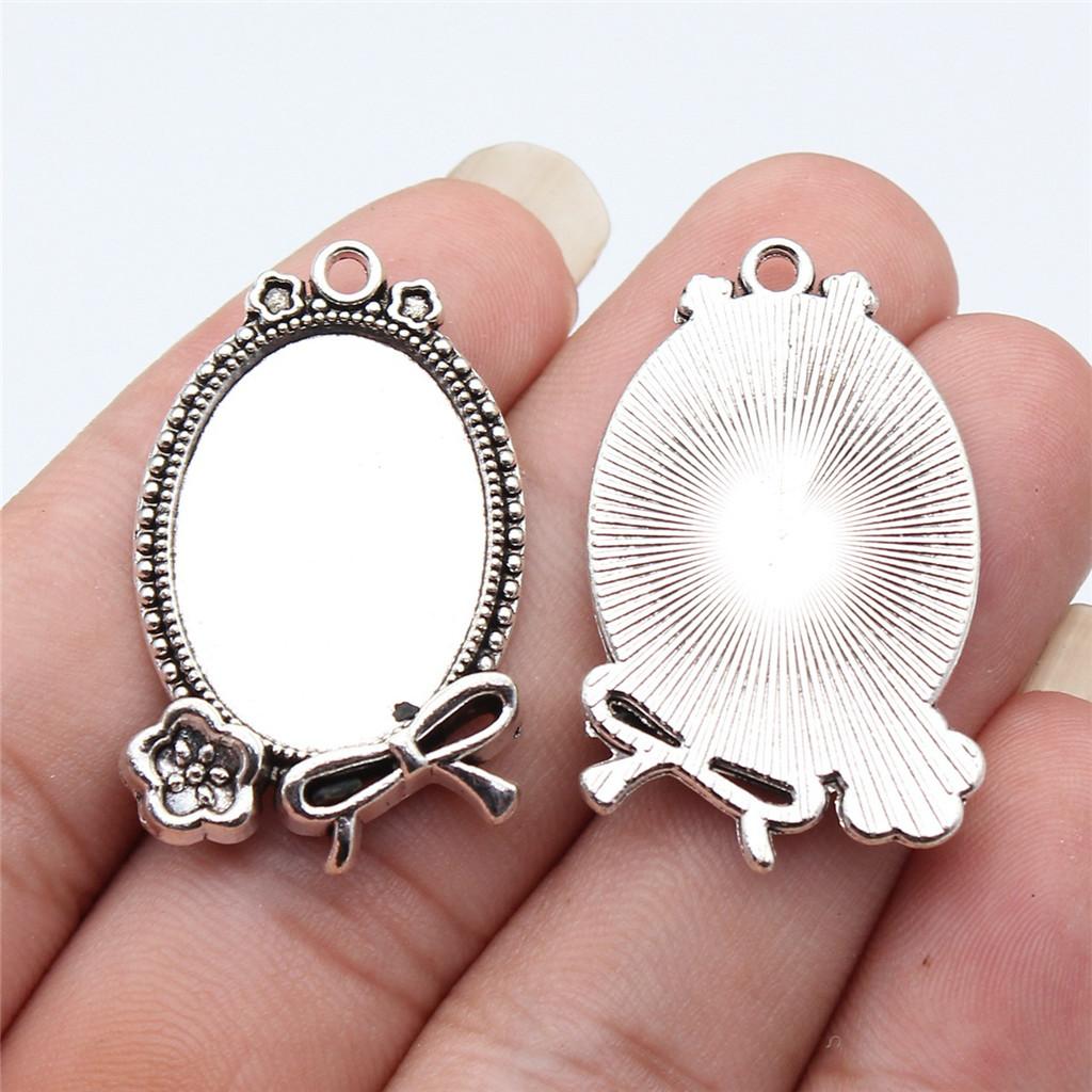 Accessories Parts Fit 18x25mm Oval Glass Cabochon Base Tray Bezel Wedding Jewelry Findings QA039