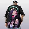 Herren Cyberpunk Anime Succubus 3D-Druck Oversized T-Shirt