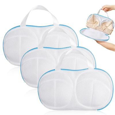 3Pcs Bra Washing Bags With Handle and Zipper For Washing Machine Delicate