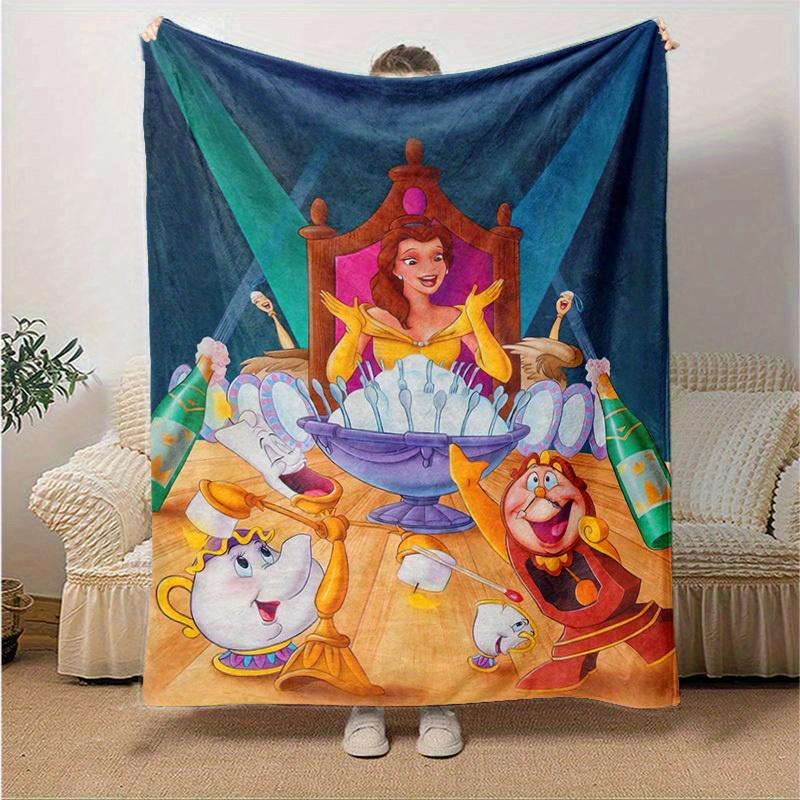 1pc, Beauty and the Beast Belle Birthday Party Scene Throw Blanket Home Decor, Couch Cover, Outdoor Blanket, Gift, Flannel Blanket for Bedroom