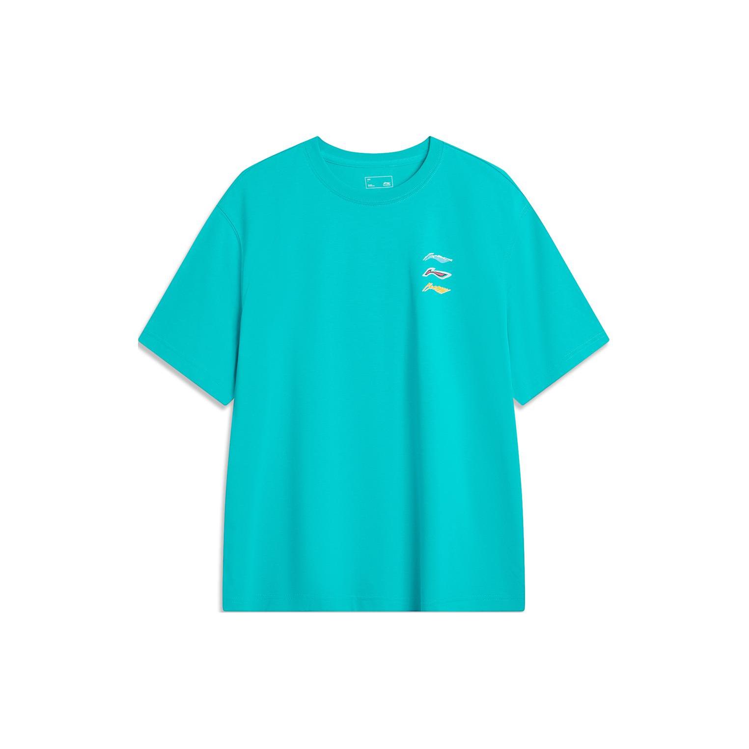 Li Ning Drop Shoulder Sleeve T Shirt Men s Ice Porcelain Green AHSU709-2 S