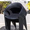 Outdoor Rattan-Style Plastic Chair with Thick Backrest for Garden, Courtyard, or Milk Tea Shop