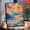 DIY Sunset On The Sea Pearl Diamond Art Kits Without Frame 30x40cm Gem Art Diamond Painting Kits for Adults/Beginners Gift Idea Home Wall Decor