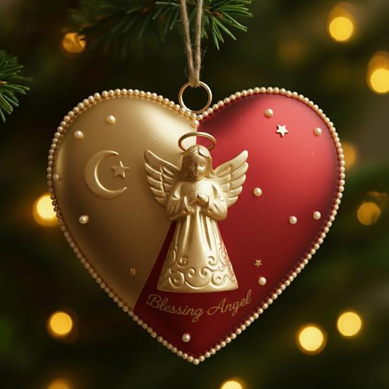 Heart-Shaped Christmas Hanging Ornament Indoor Outdoor Hame Office Holiday Party Xmas Tree