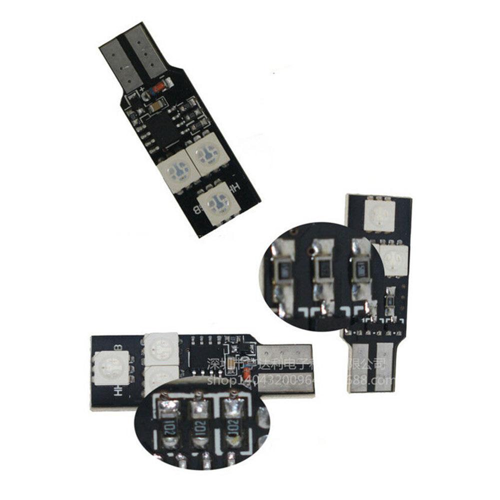 RGB LED Multi Color Light Car Wedge Bulbs Remote Control Car Interior Lights DC 12V Auto Turn Signal Light
