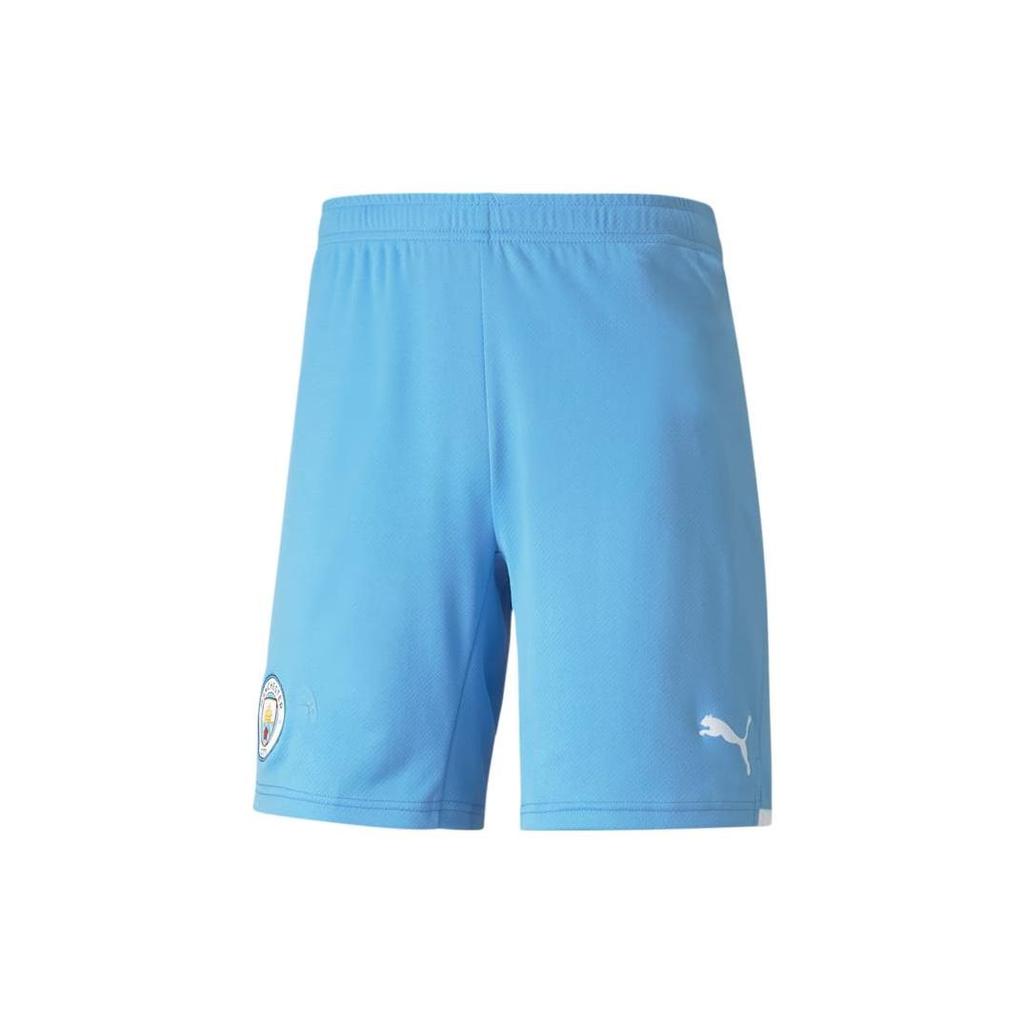 Puma Manchester City 21-22 Shorts de futebol estampado elástico masculino azul 759229-01