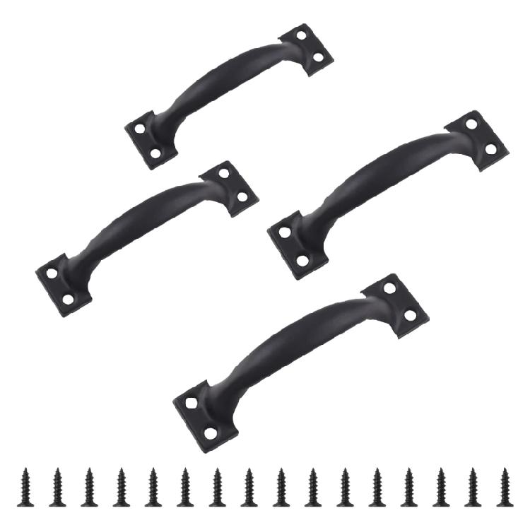 4pcs Handles for Wood Fence Gates Cabinets Bows-Shaped Barn Door Pulls Antique Furniture Knob Dresser Drawer Pull