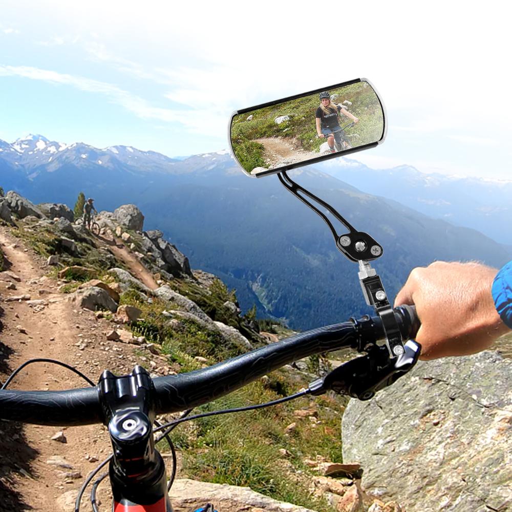 2 Pack Bike Rear View Mirror Adjustable Rotate Mirror Wide Angle Rear View Aluminum Alloy Safety Rearview Mirror