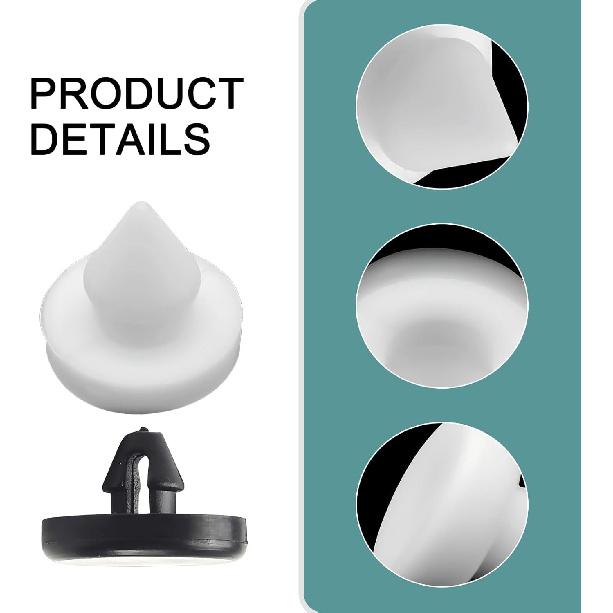 8 PCS Car Brake Pedal Throttle Clutch Stop Pad, Brake Switch 8 PCS White & Black