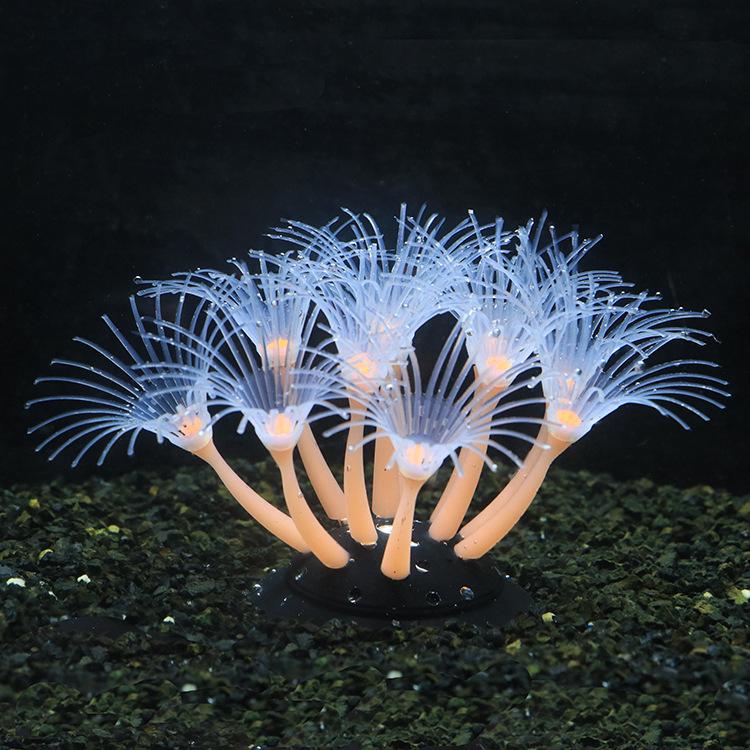 Aquarium Silicone Coral-Sunflower Ornament - Soft Body, Trendy Design