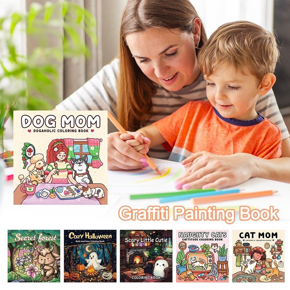 Educational Coloring Book Cartoon Doodles Book Creative Paperback  for Adults And Teens