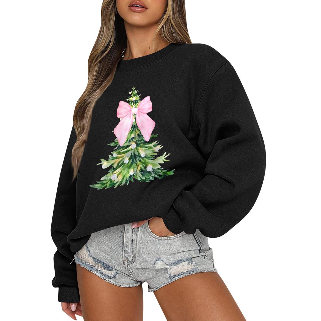Women  Tops Women's Long Sleeve Sweatshirt Casual Crewneck Loose Fit Pollover Fleece Tops