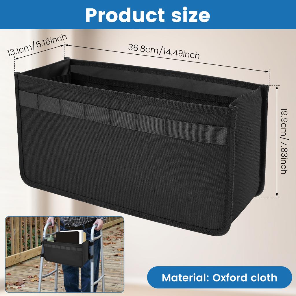 Foldable Walker Storage Bag Oxford Cloth Practical Bearing Wheelchair Storage Bag Mobility Aid Accessory Pouch for Elderly