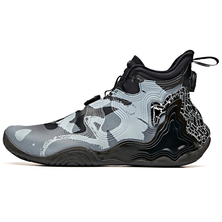 New Anta Star Mountain Cushioning Anti Slip And Wear Resistant High Top Basketball Shoes Men's Black Gray 112031818A-2