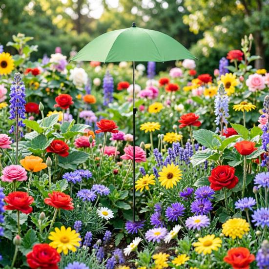 24 Inch Plant Umbrella Garden Plant Sunshade Adjustable Parasol Protects Plants from Harsh Sunlight for Outdoor Plants Potted Flowers Garden Beds