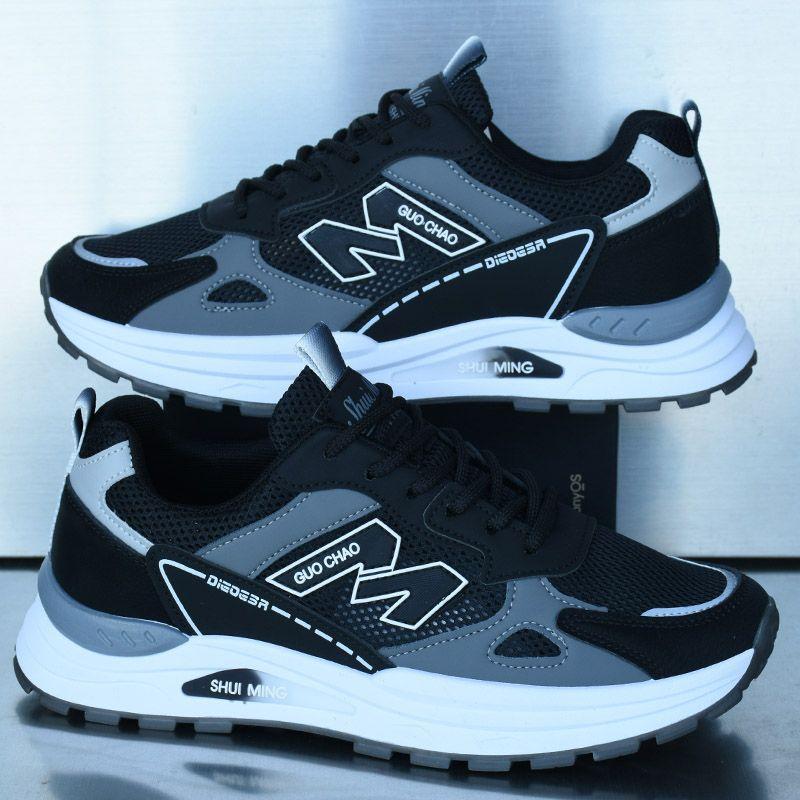 Summer Men's Shoes Spring and Autumn Leather Shoes Men's Mesh Deodorant Wear-resistant Sports Shoes Trend Versatile Casual Trendy Shoes