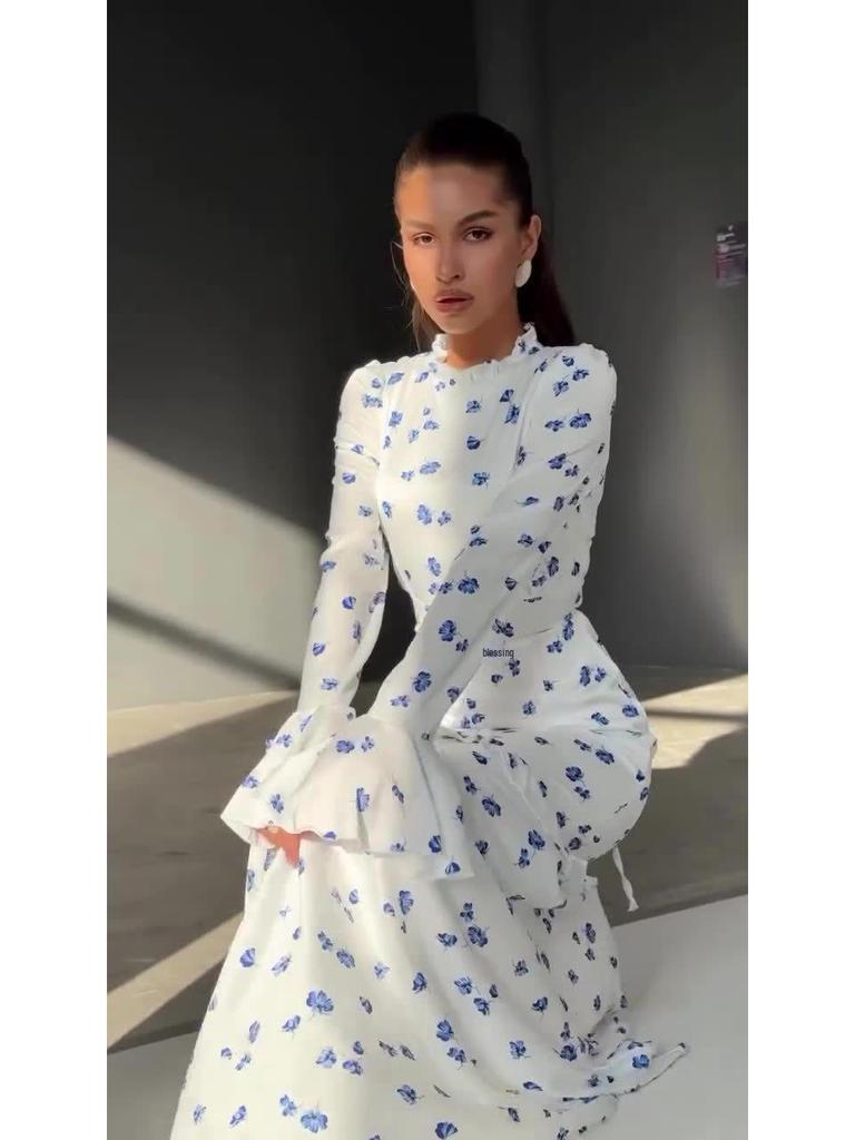 Slim Fit Floral Ruffle Dress - Gentle Spring 2025 Collection