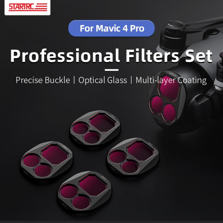 For DJI Mavic 4 Pro STARTRC 4 in 1 ND8 ND16 ND32 ND64 Lens Filter Kit