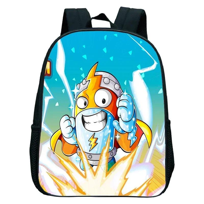 SuperThings Rucksack Kleinkind Cartoon Schultasche Jungen Mädchen Kindergarten Tasche Wasserdicht Kinder Buchtasche 12 Zoll