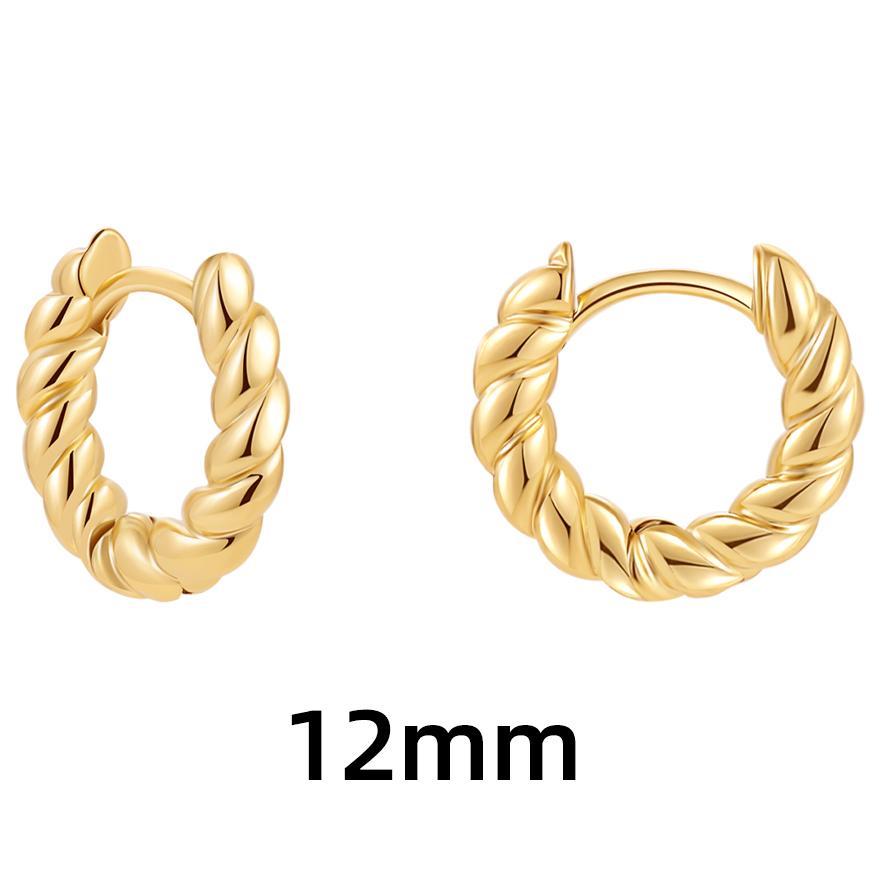 New Trendy Twisted Small Hoop Earrings for Women Fashion Gold Color Metal Circle Tiny Hoops Huggie Ear Buckle Jewelry 2026