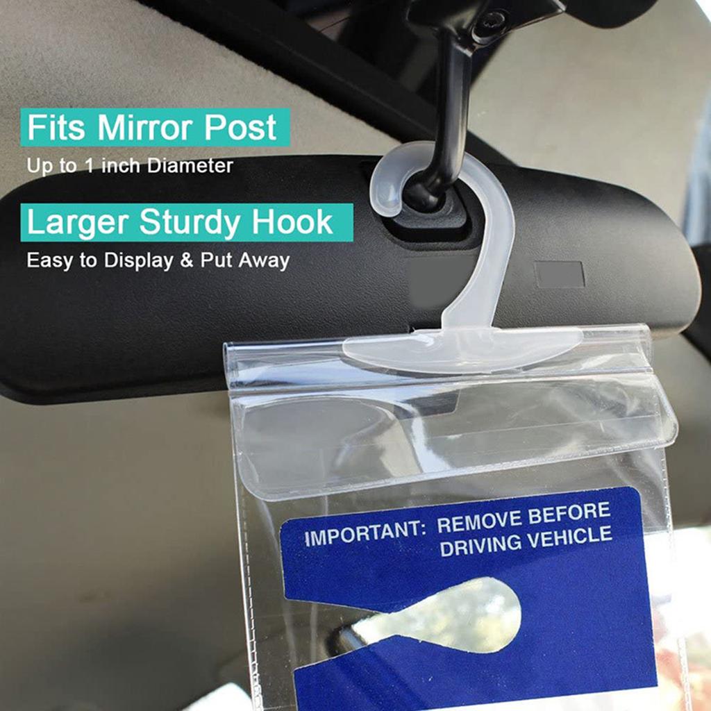 Handicap Parking Placard Holder Transparent Disabled Parking Permit Placard Protective Holder Cover (Set of 2)