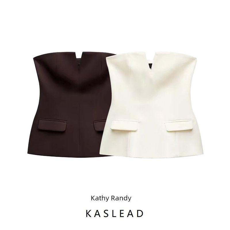 Kaslead New Arrival Women's Clothing Fashion Style Fashion Minimalist Strapless Tube Top Tops 4661011