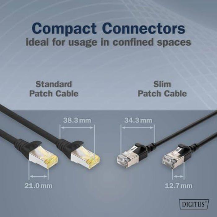 Câble LAN Cat 6A - DIGITUS - 3 m - Slim AWG 32/7 - 10 Gbit/s - F/FTP - PoE+ - LSZH