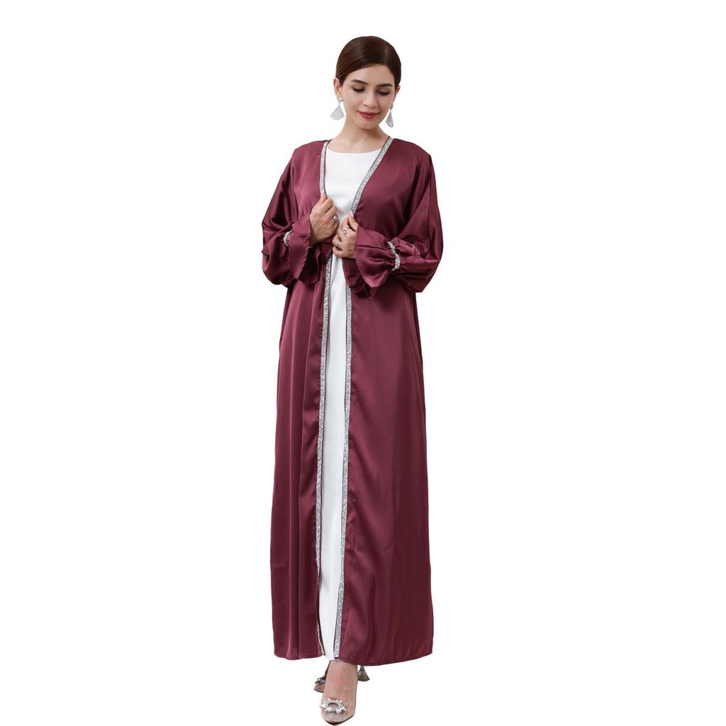 Loriya Dubai Daily Beaded Bell Sleeve Dress Robe LR633