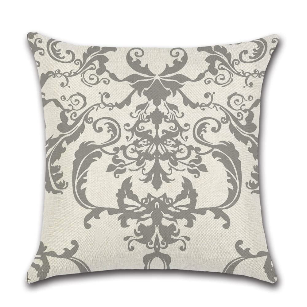 4 Pack Grey White Geometric Damask Pillow Covers Double Sided Print Decor Cushion Cases Farmhouse Home Decor For Sofa Bedroom